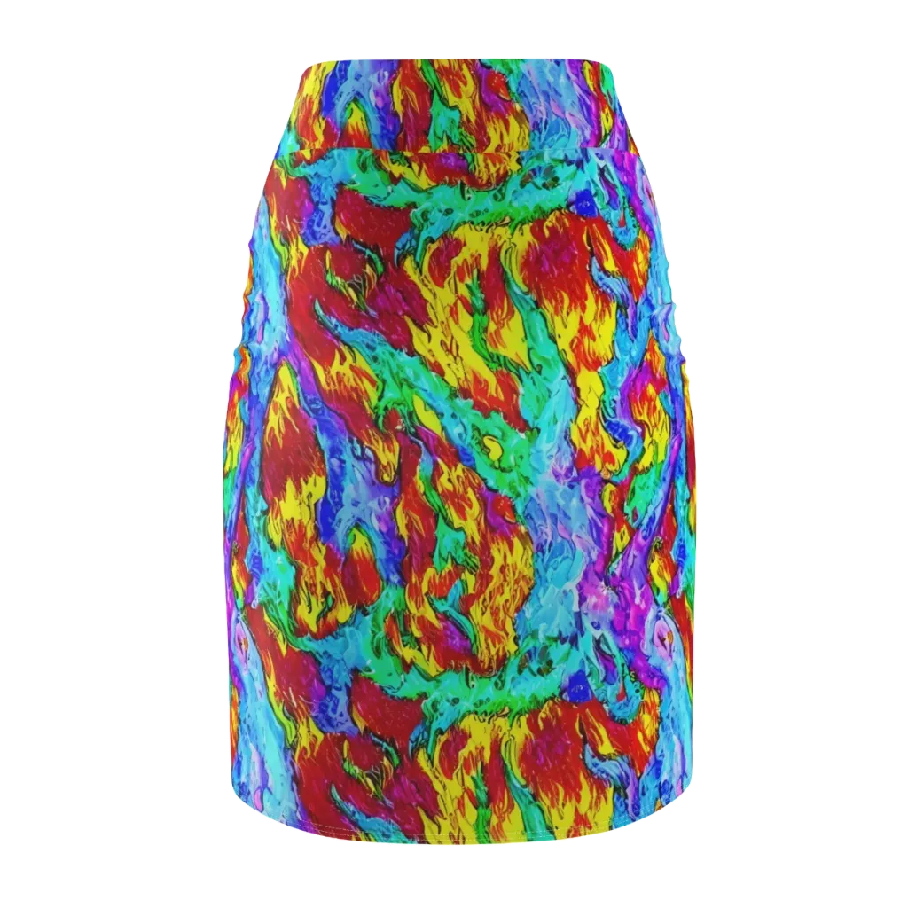 Prismatic Blaze on Pencil Skirt — Back