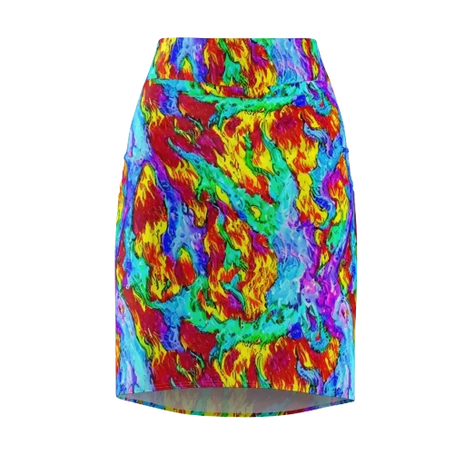 Prismatic Blaze on a Pencil Skirt