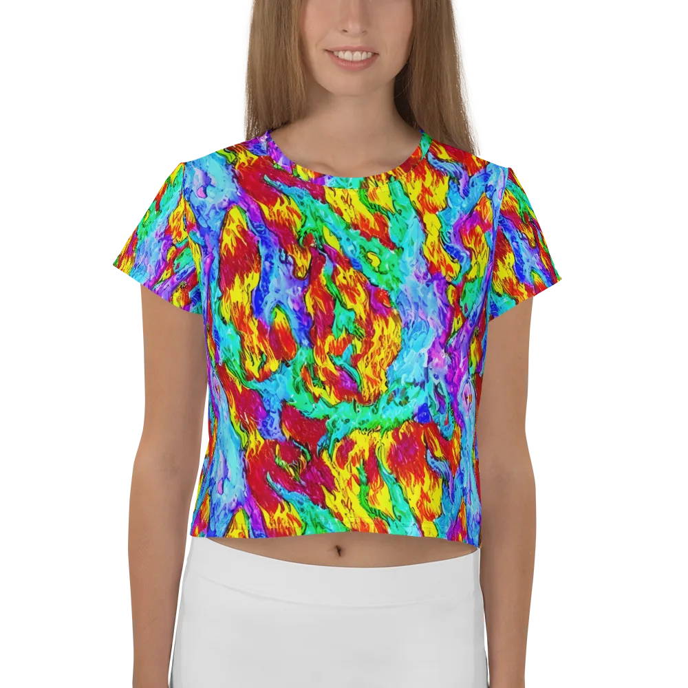 Prismatic Blaze on Crop Tee — Front