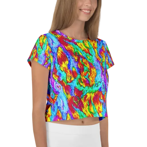 Prismatic Blaze on a Crop Tee