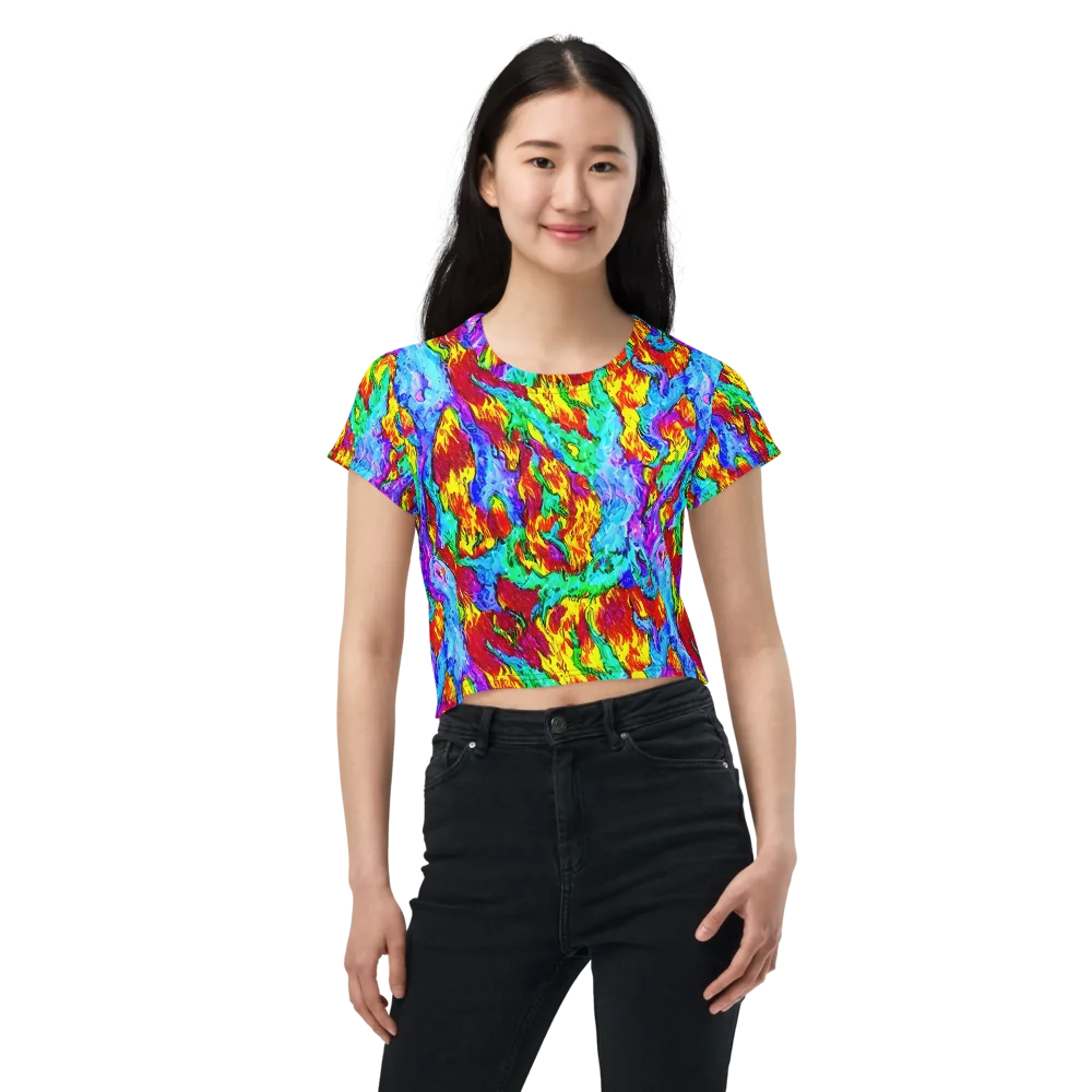 Prismatic Blaze on Crop Tee — Front