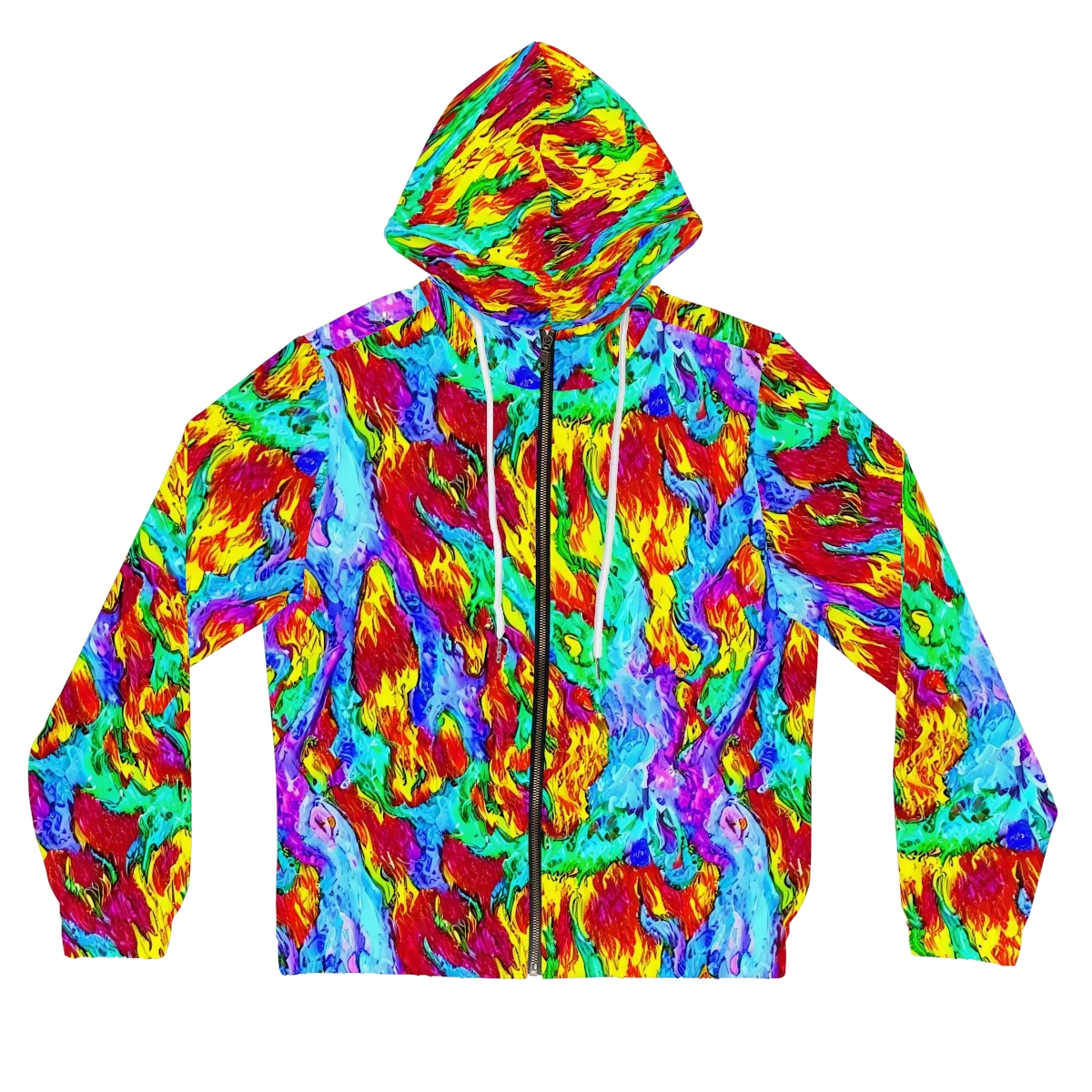Prismatic Blaze on Women's Full-Zip Hoodie — Front