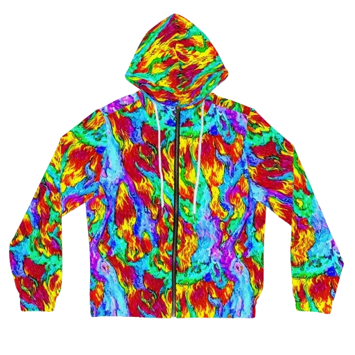 Prismatic Blaze on a Women's Full-Zip Hoodie