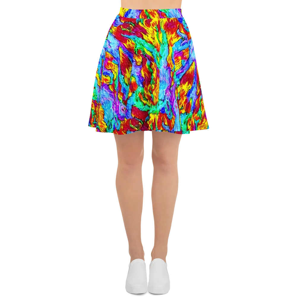 Prismatic Blaze on Skater Skirt — Front
