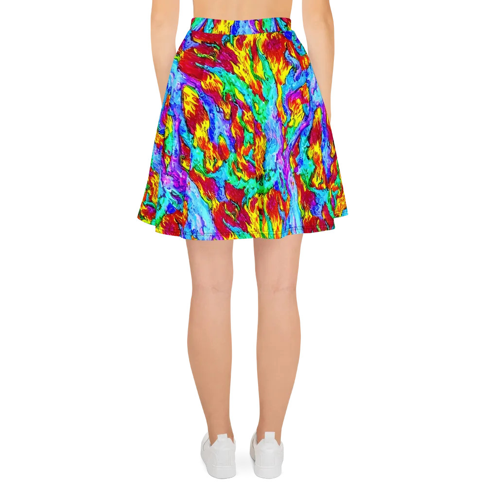 Prismatic Blaze on Skater Skirt — Back