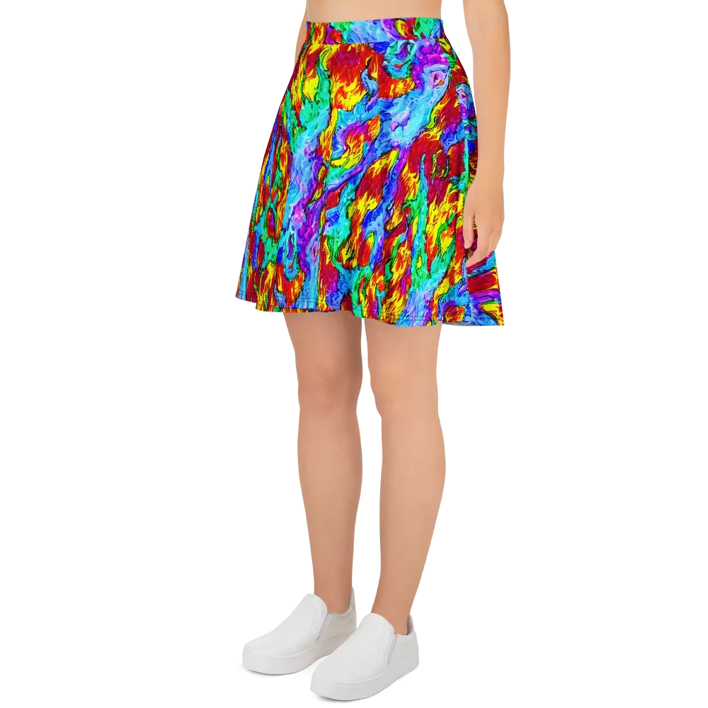 Prismatic Blaze on Skater Skirt — Left