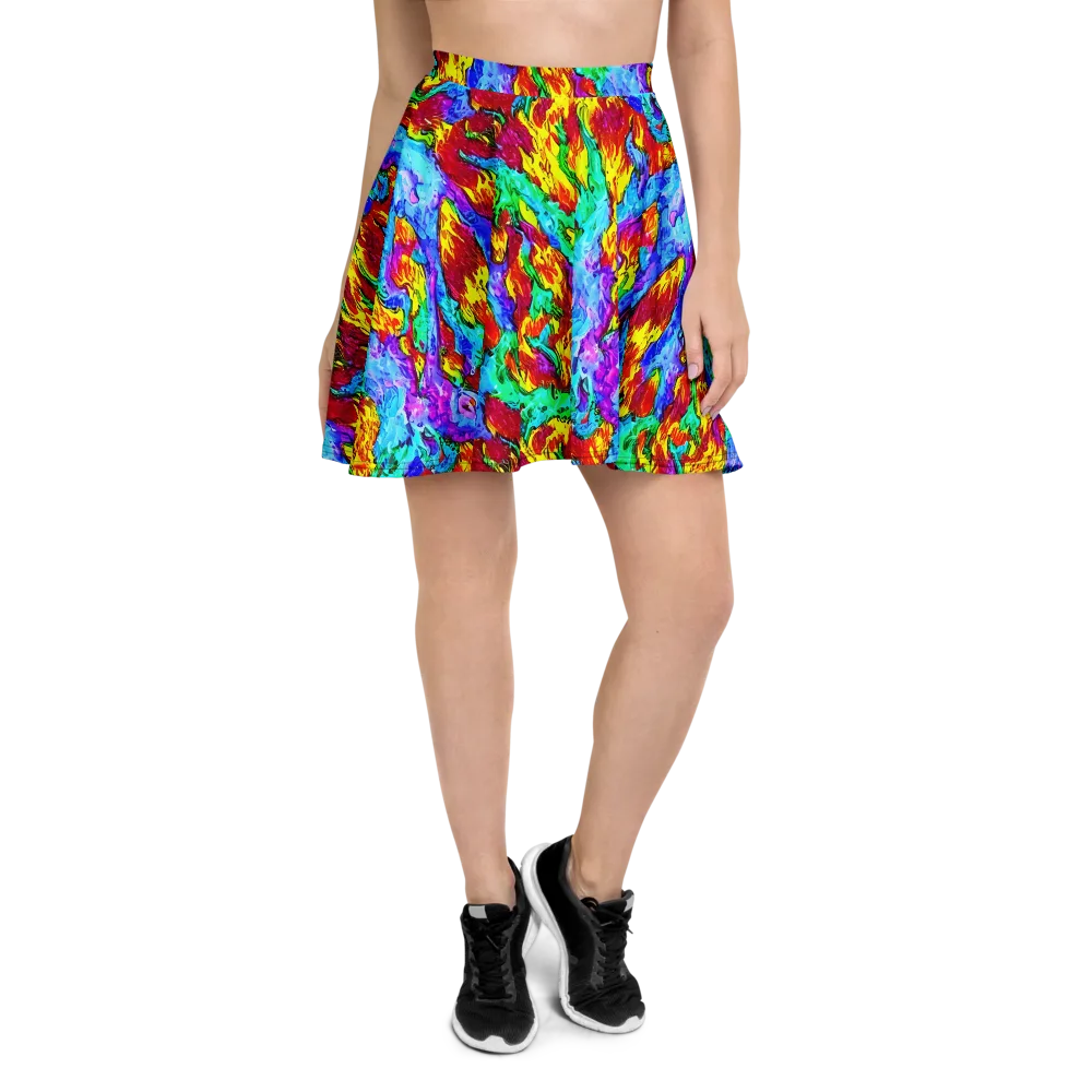 Prismatic Blaze on Skater Skirt — Front