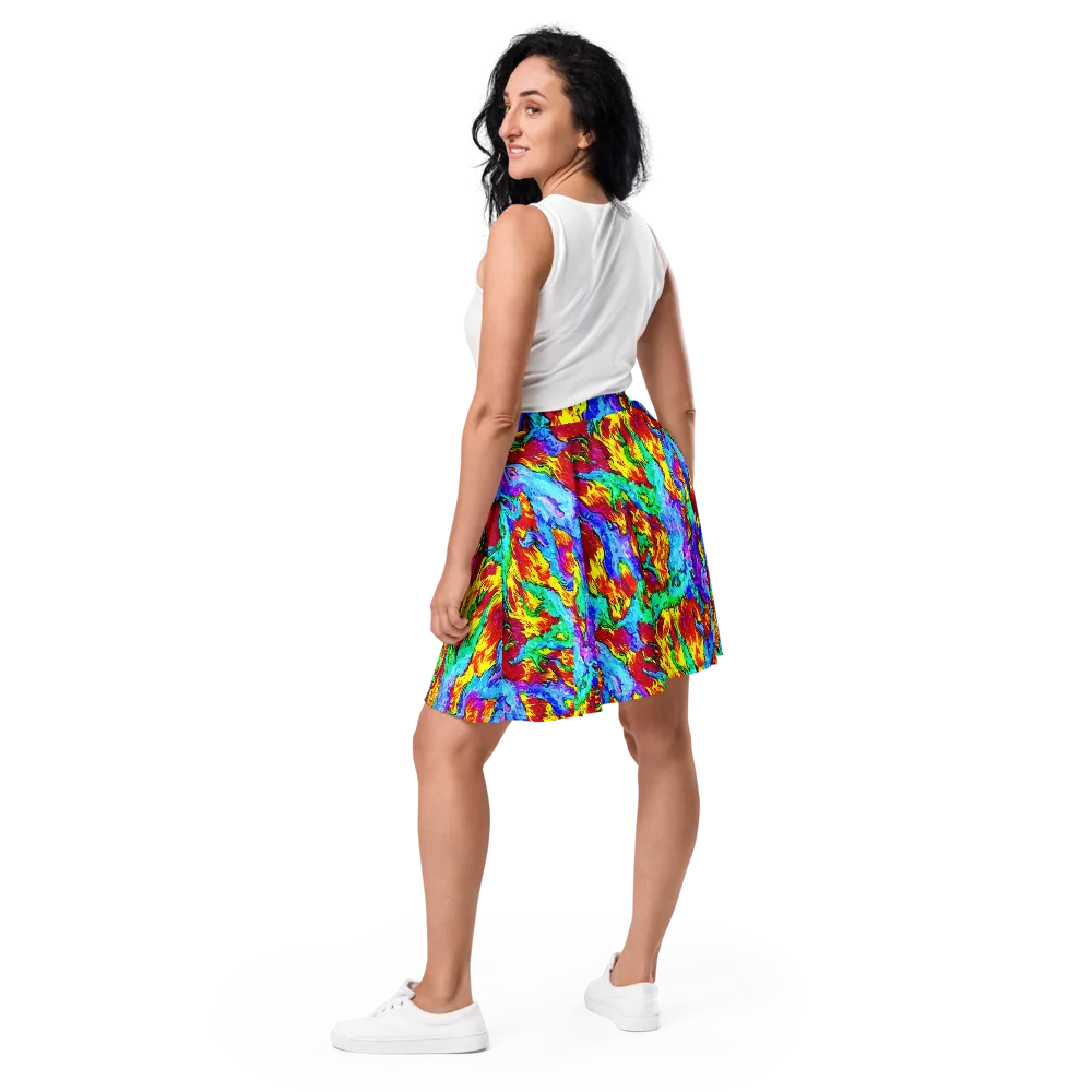 Prismatic Blaze on Skater Skirt — Back