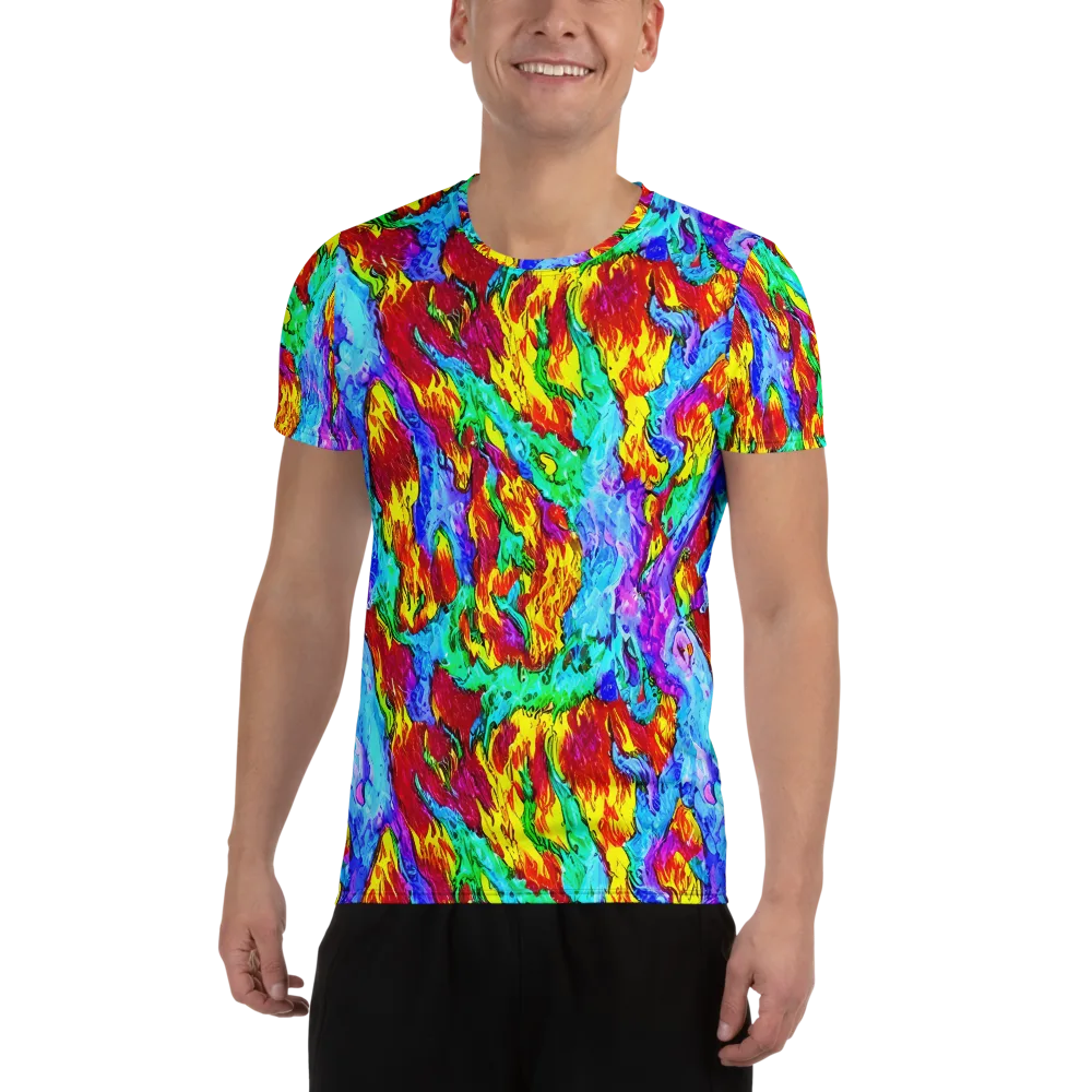 Prismatic Blaze on Men's Athletic T-Shirt — Front