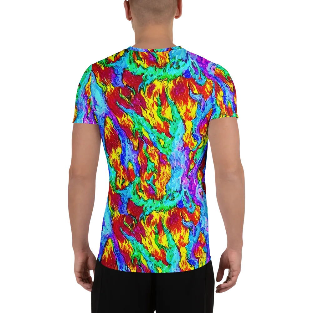 Prismatic Blaze on Men's Athletic T-Shirt — Back