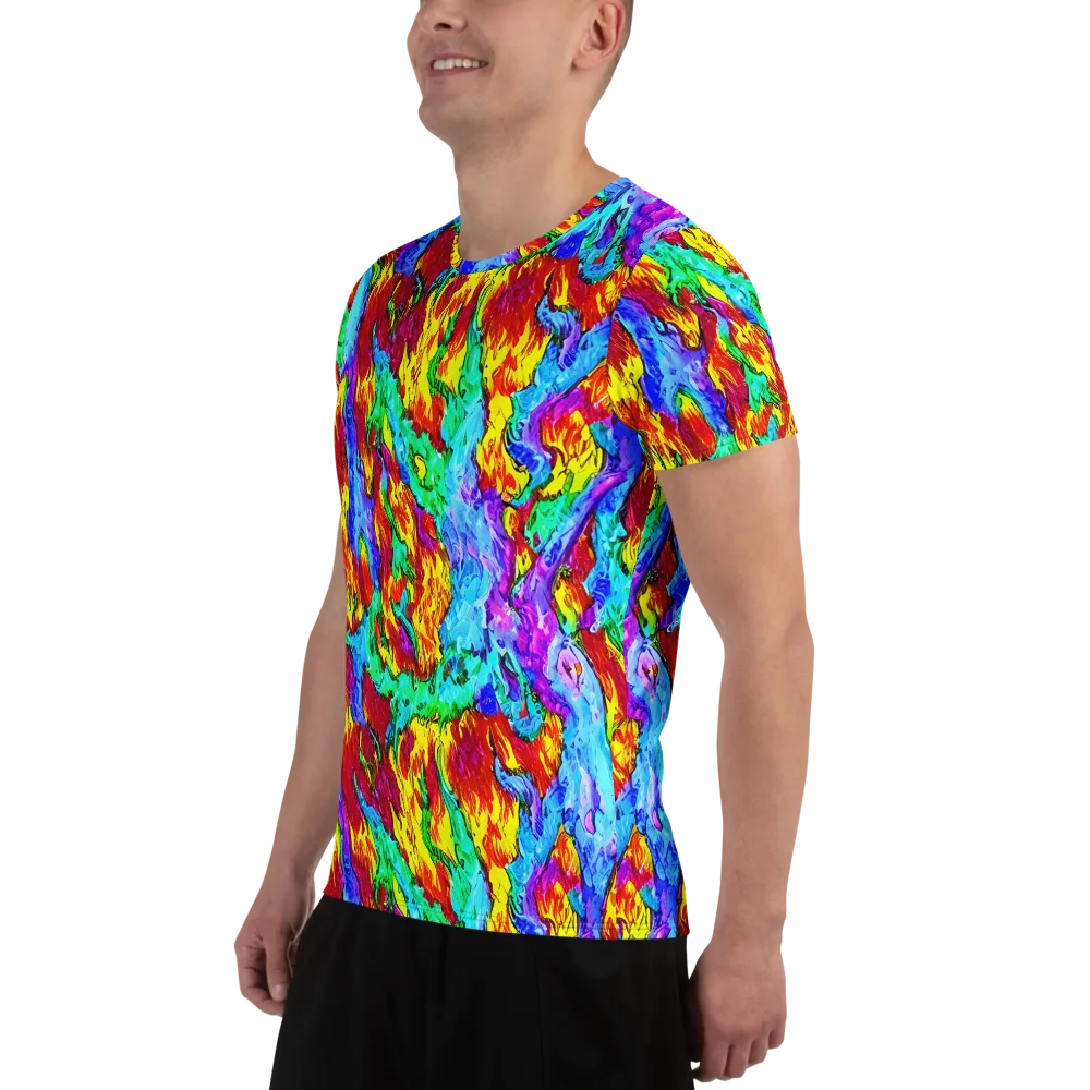 Prismatic Blaze on Men's Athletic T-Shirt — Left
