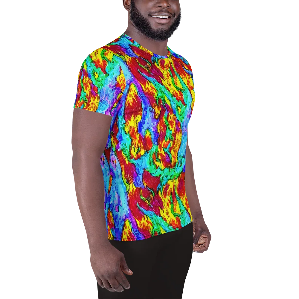 Prismatic Blaze on Men's Athletic T-Shirt — Right