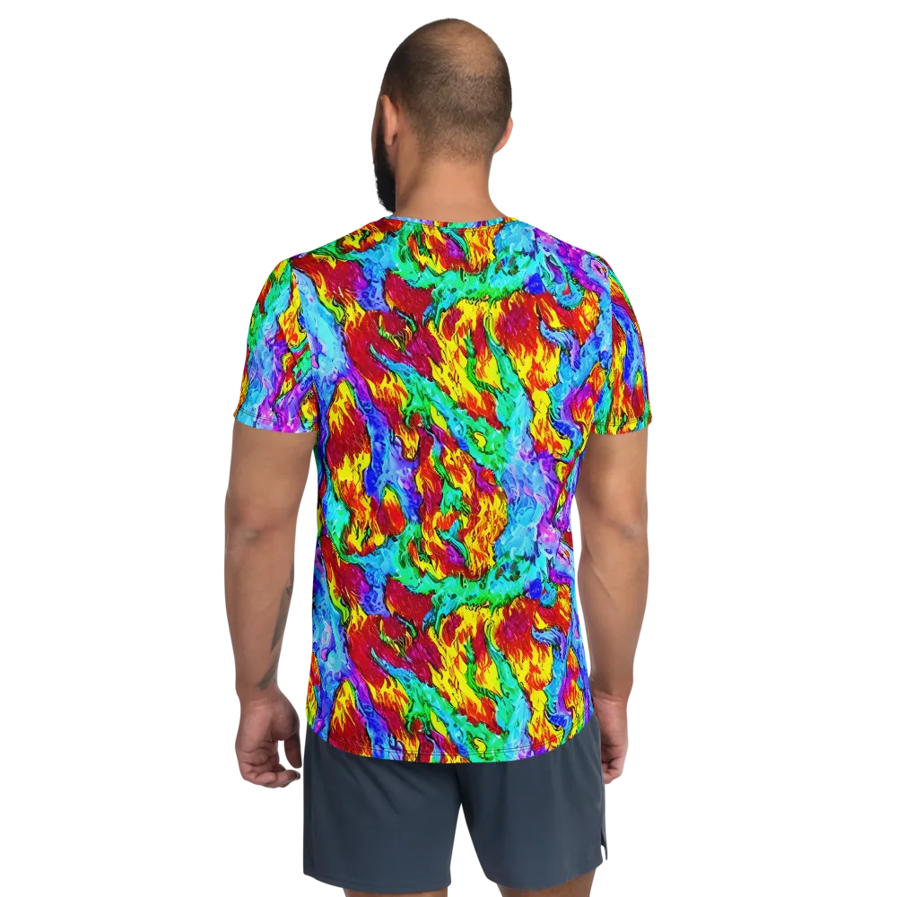 Prismatic Blaze on Men's Athletic T-Shirt — Back