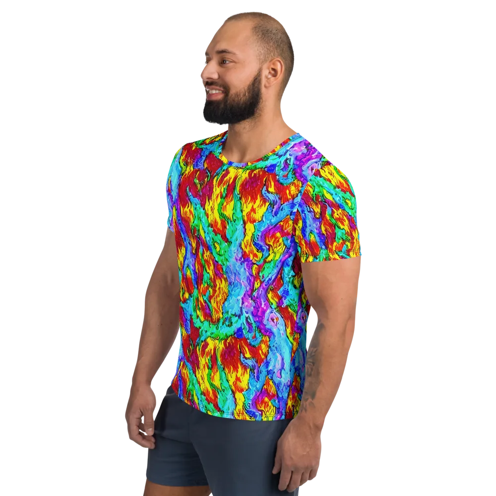 Prismatic Blaze on Men's Athletic T-Shirt — Left