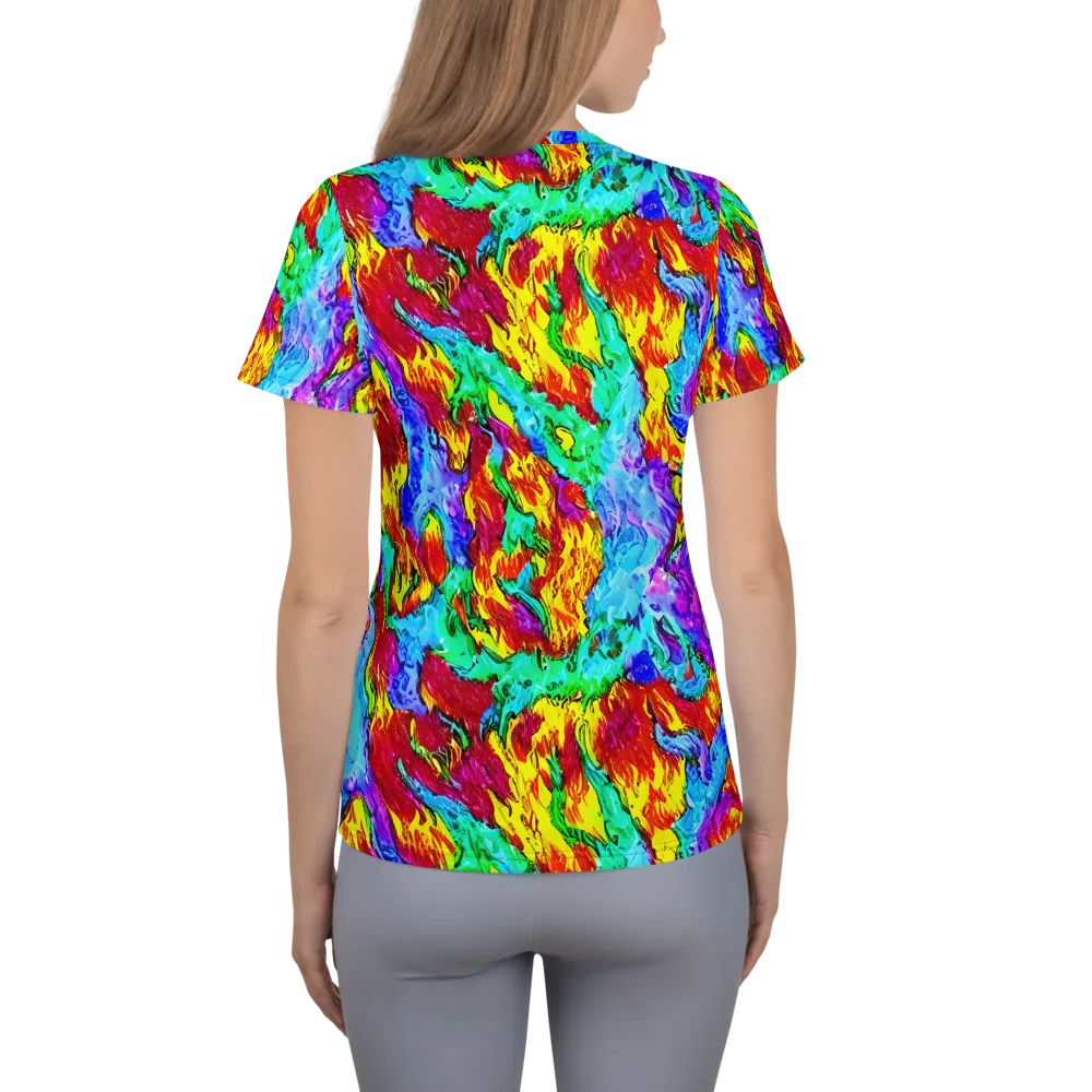Prismatic Blaze on Women's Athletic T-Shirt — Back