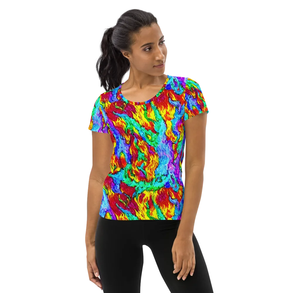Prismatic Blaze on Women's Athletic T-Shirt — Front