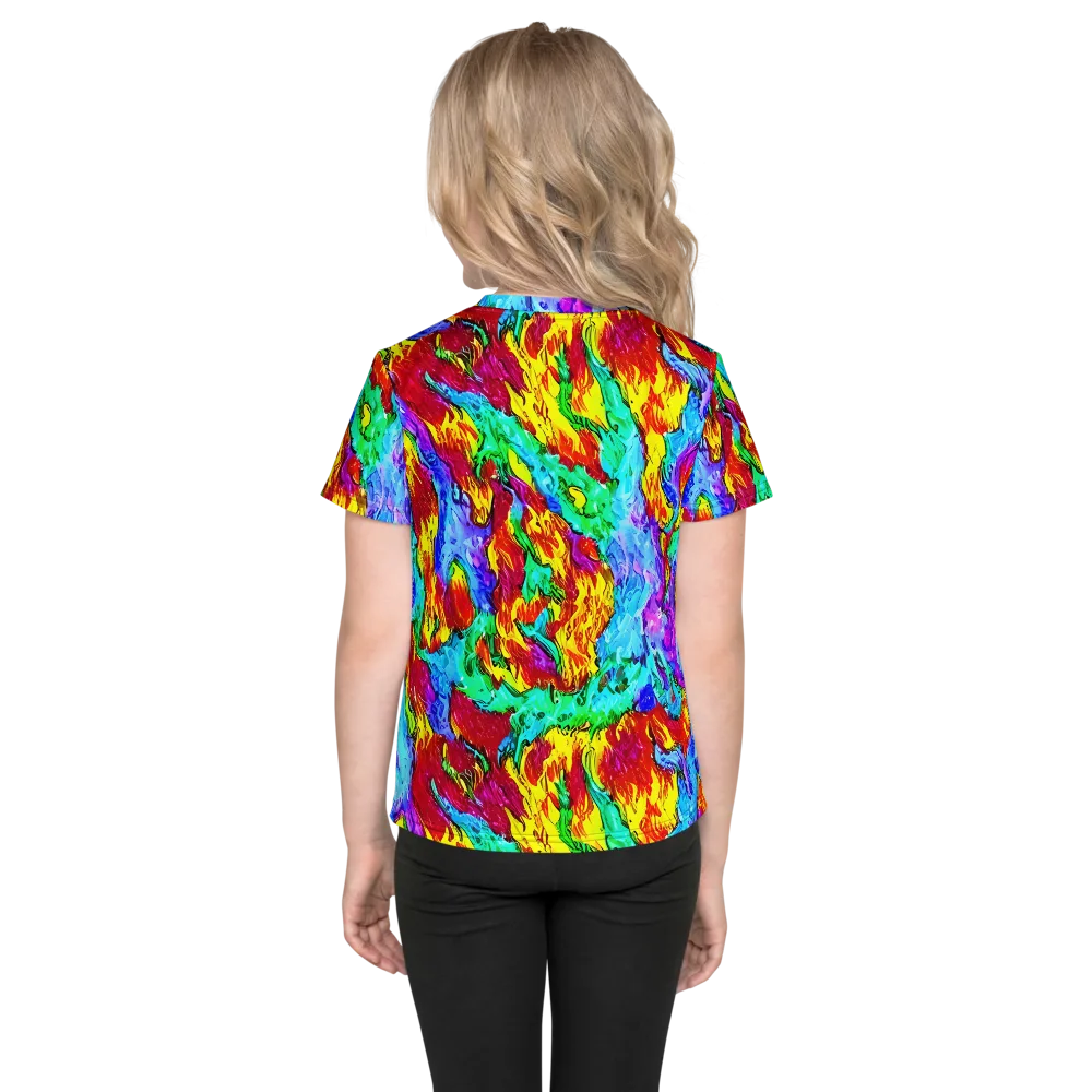 Prismatic Blaze on Kids Crew Neck T-Shirt — Back