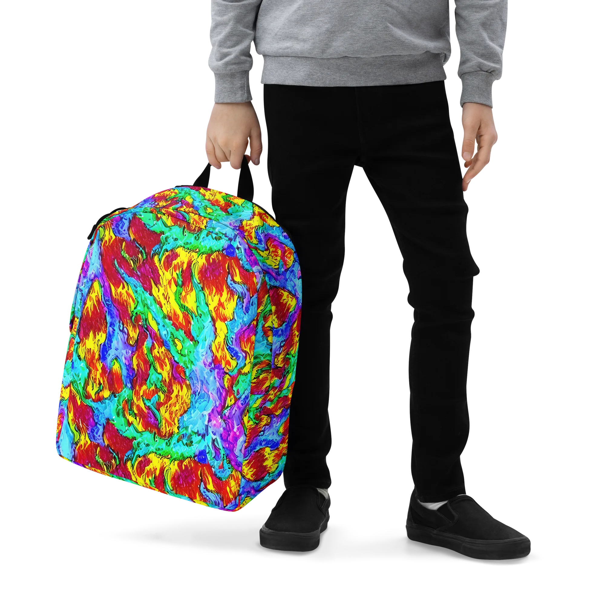 Prismatic Blaze on Minimalist Backpack — Zoomed-in