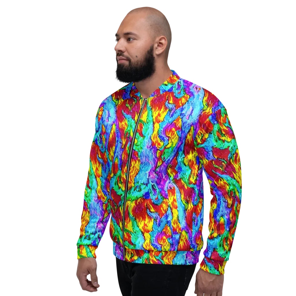Prismatic Blaze on Bomber Jacket — Left