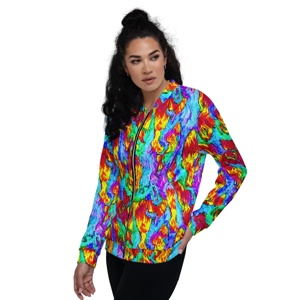 Prismatic Blaze on Bomber Jacket — Left