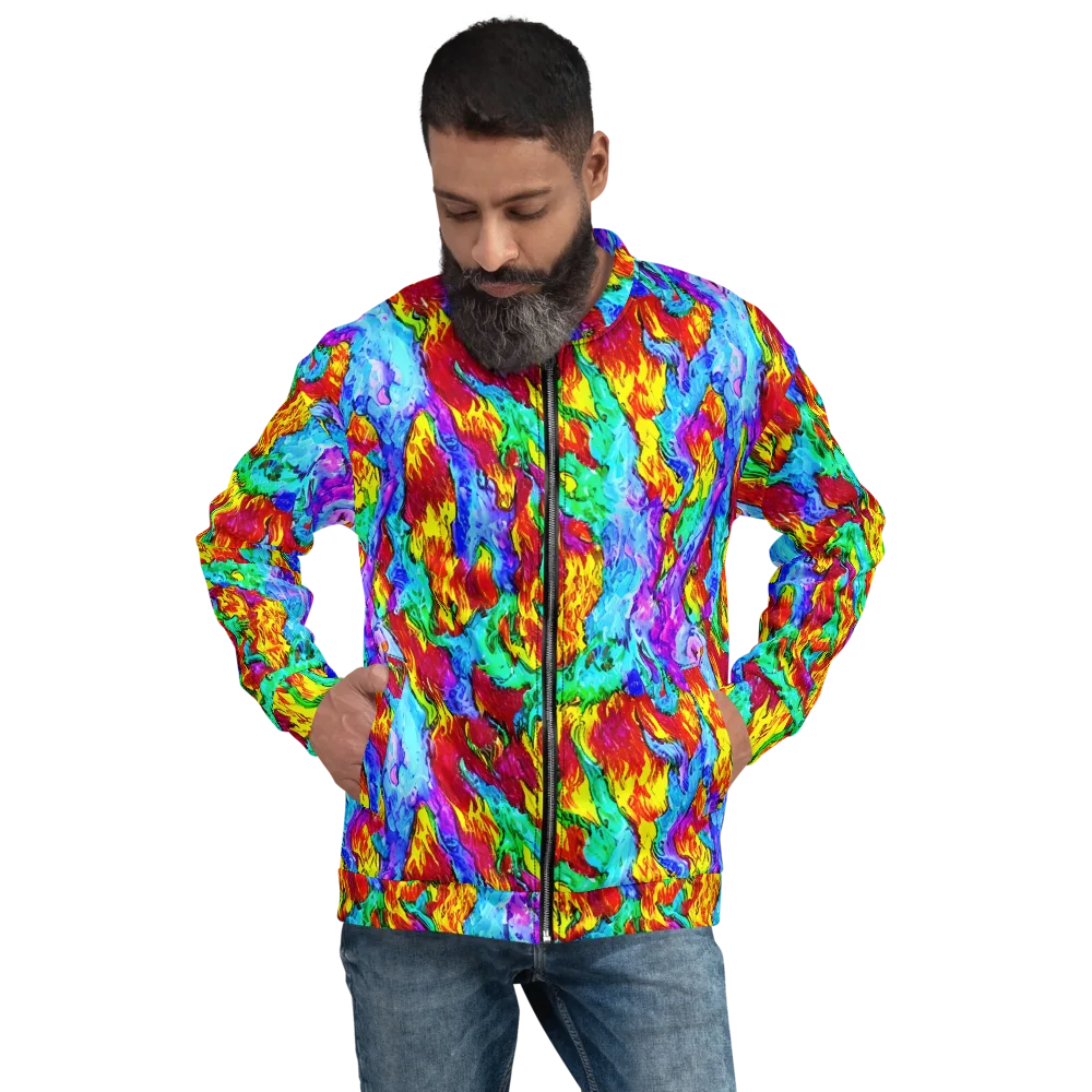 Prismatic Blaze on Bomber Jacket — Front