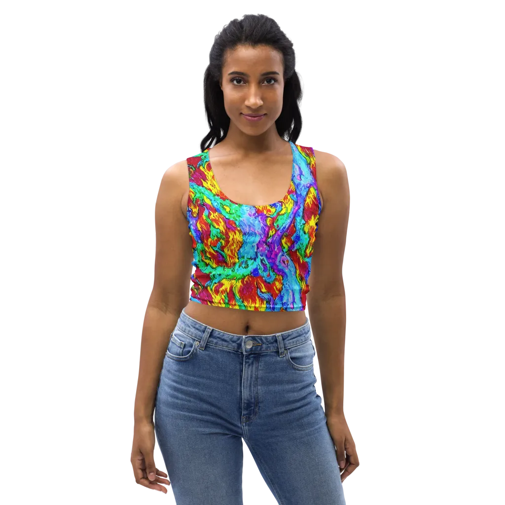 Prismatic Blaze on Crop Top — Front