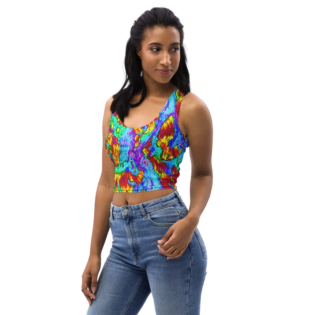 Prismatic Blaze on Crop Top — Left Front