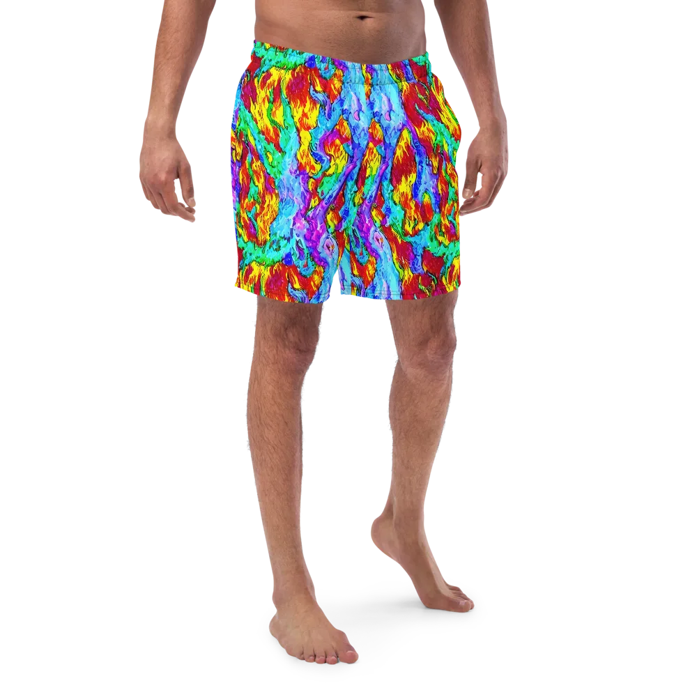 Prismatic Blaze on Swim Trunks — Front