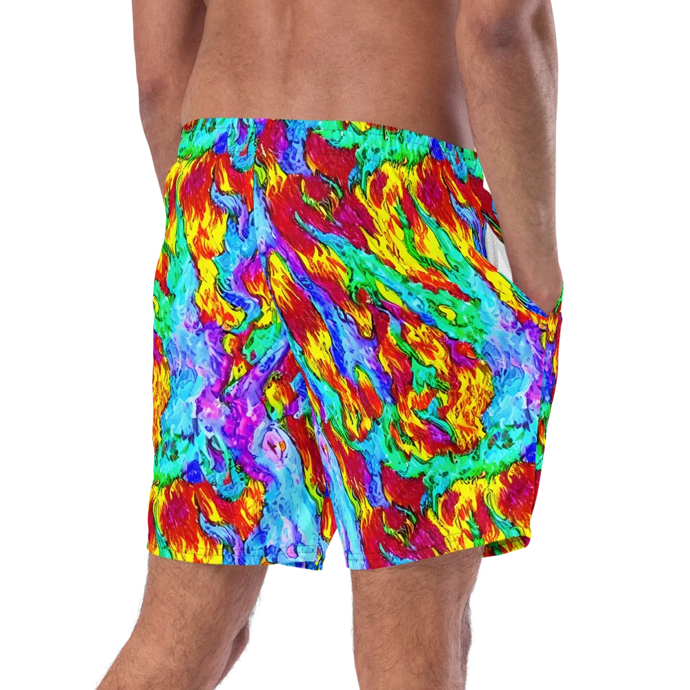 Prismatic Blaze on Swim Trunks — Right Back