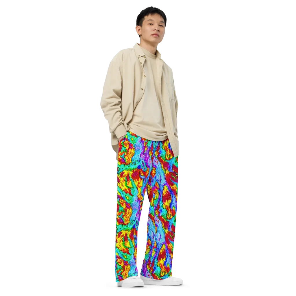 Prismatic Blaze on Wide-Leg Pants — Right Front
