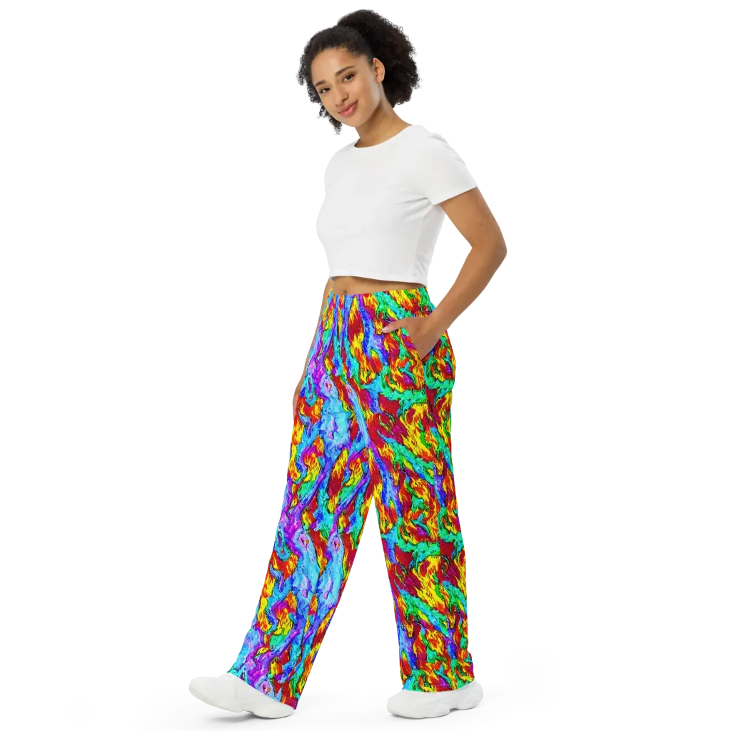 Prismatic Blaze on Wide-Leg Pants — Left Front