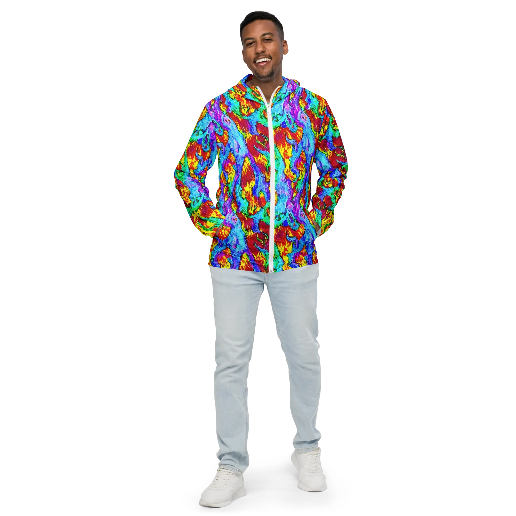 Prismatic Blaze on Men's Windbreaker — Front