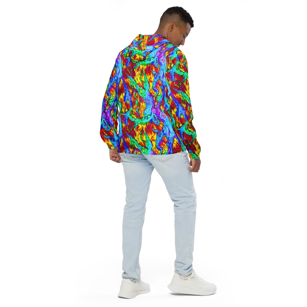 Prismatic Blaze on Men's Windbreaker — Back
