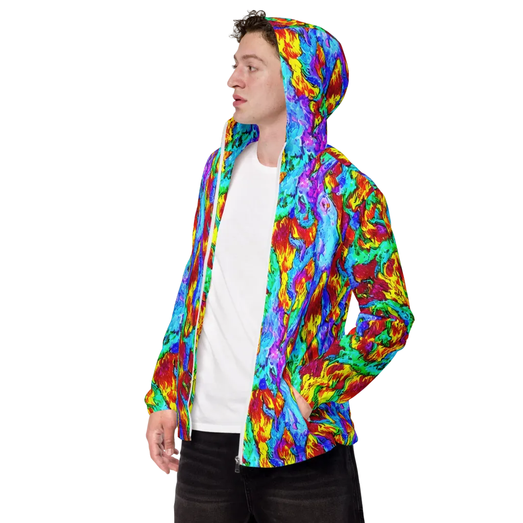 Prismatic Blaze on Men's Windbreaker — Left Front