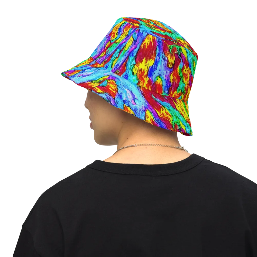 Prismatic Blaze on Reversible Bucket Hat — Back Inside