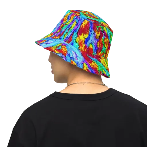 Prismatic Blaze on a Reversible Bucket Hat