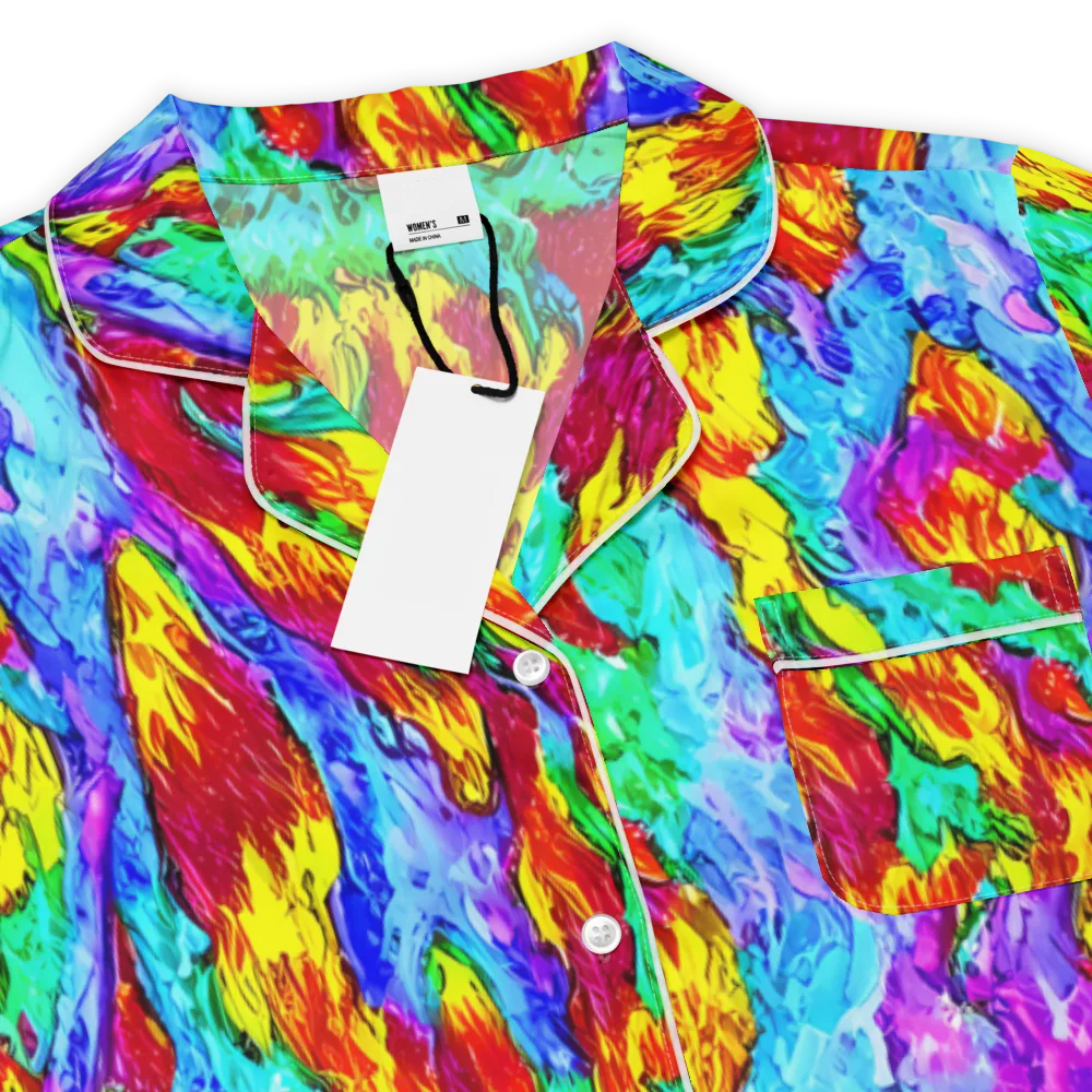 Prismatic Blaze on Women's Short Sleeve Pajama Top — Product details