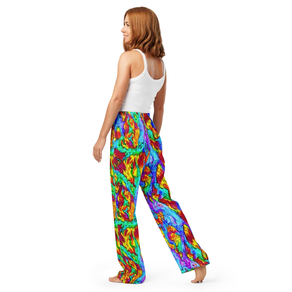 Prismatic Blaze on Women's Pajama Pants — Back