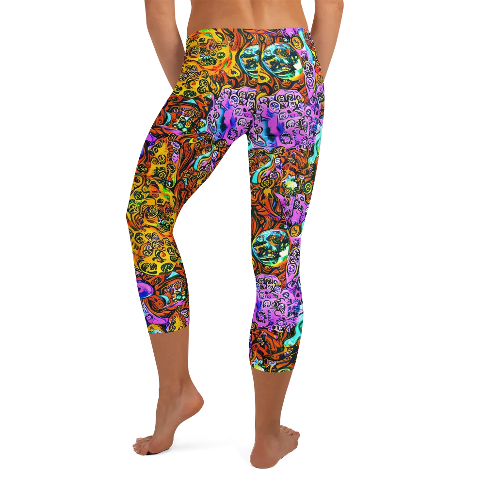 Orange Afterglow on Capri Leggings — Back