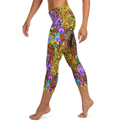 Orange Afterglow on a Capri Leggings