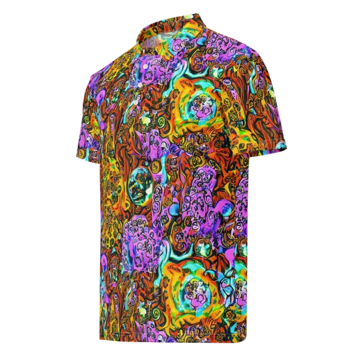 Orange Afterglow on a Men's Slim Fit Polo Shirt