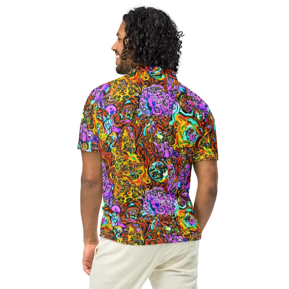 Orange Afterglow on Men's Slim Fit Polo Shirt — Back