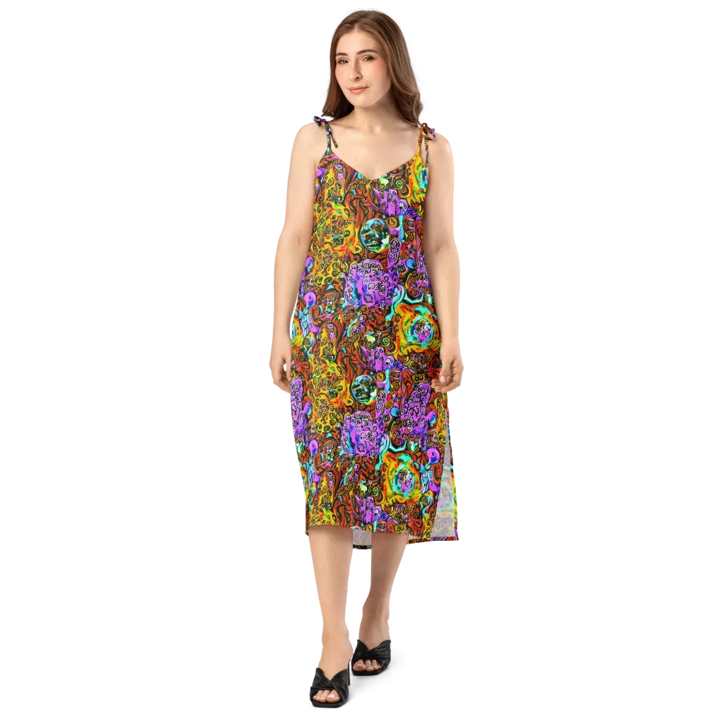 Orange Afterglow on Slip Dress — Front
