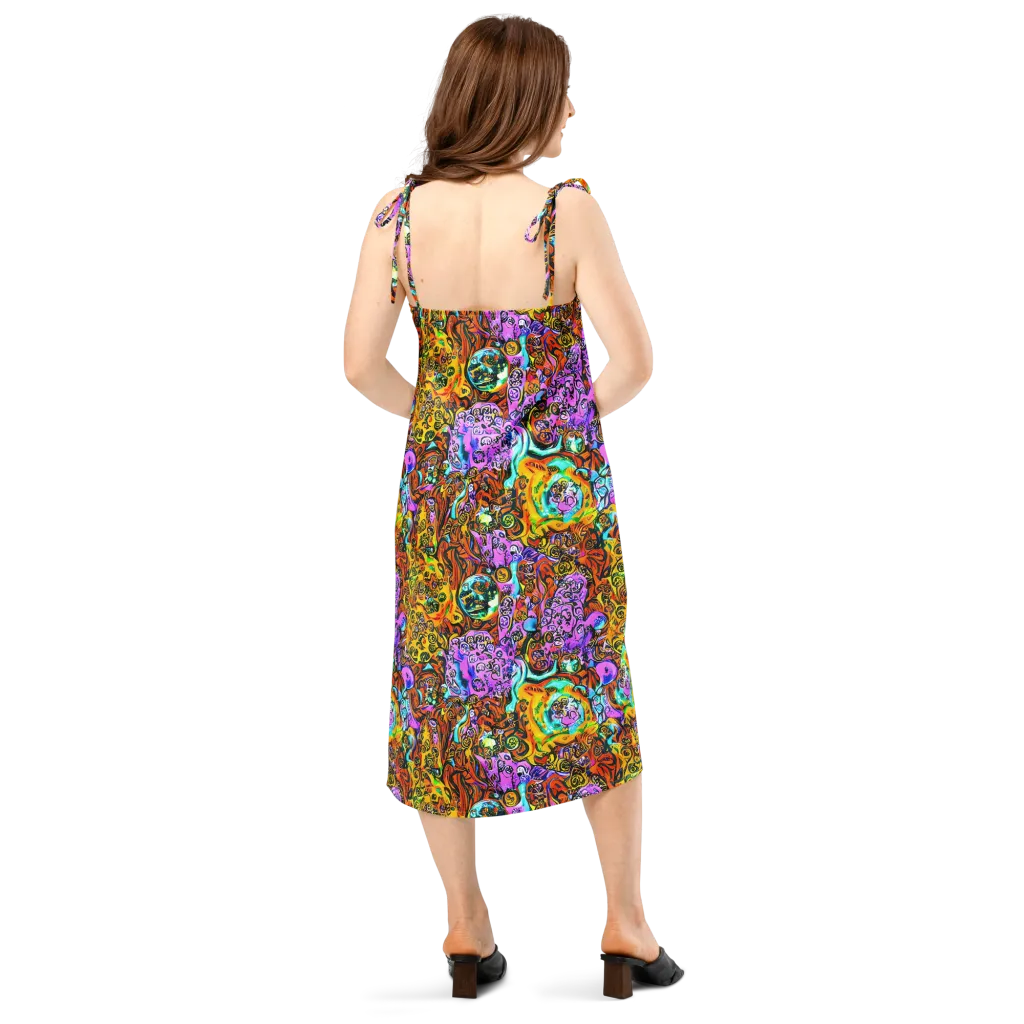 Orange Afterglow on Slip Dress — Back