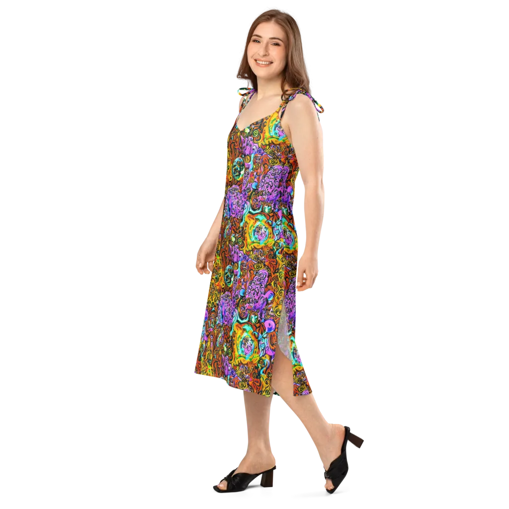 Orange Afterglow on Slip Dress — Left Front