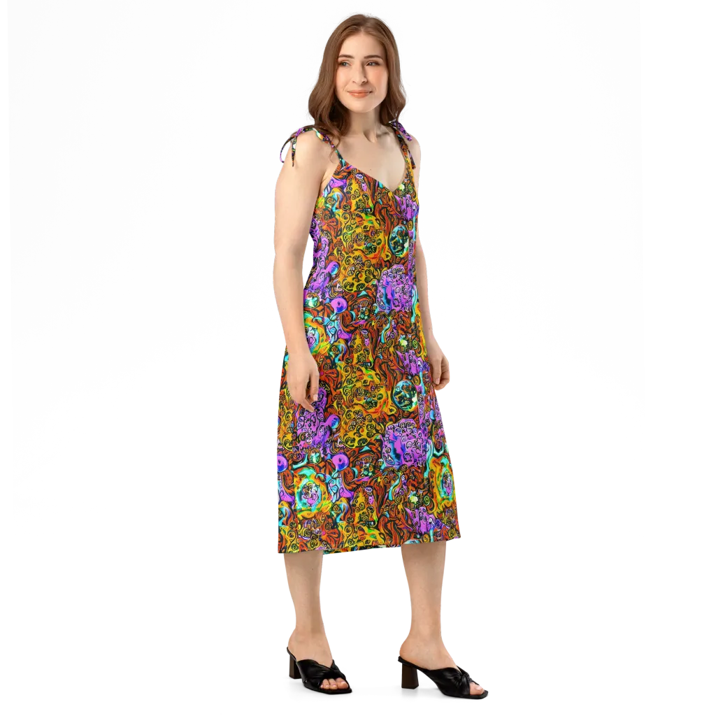 Orange Afterglow on Slip Dress — Right Front