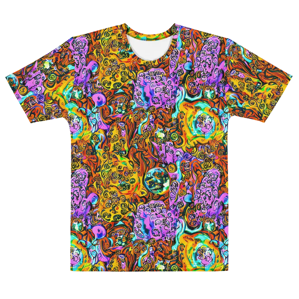 Orange Afterglow on Men's Cotton Crew Neck T-Shirt — Front