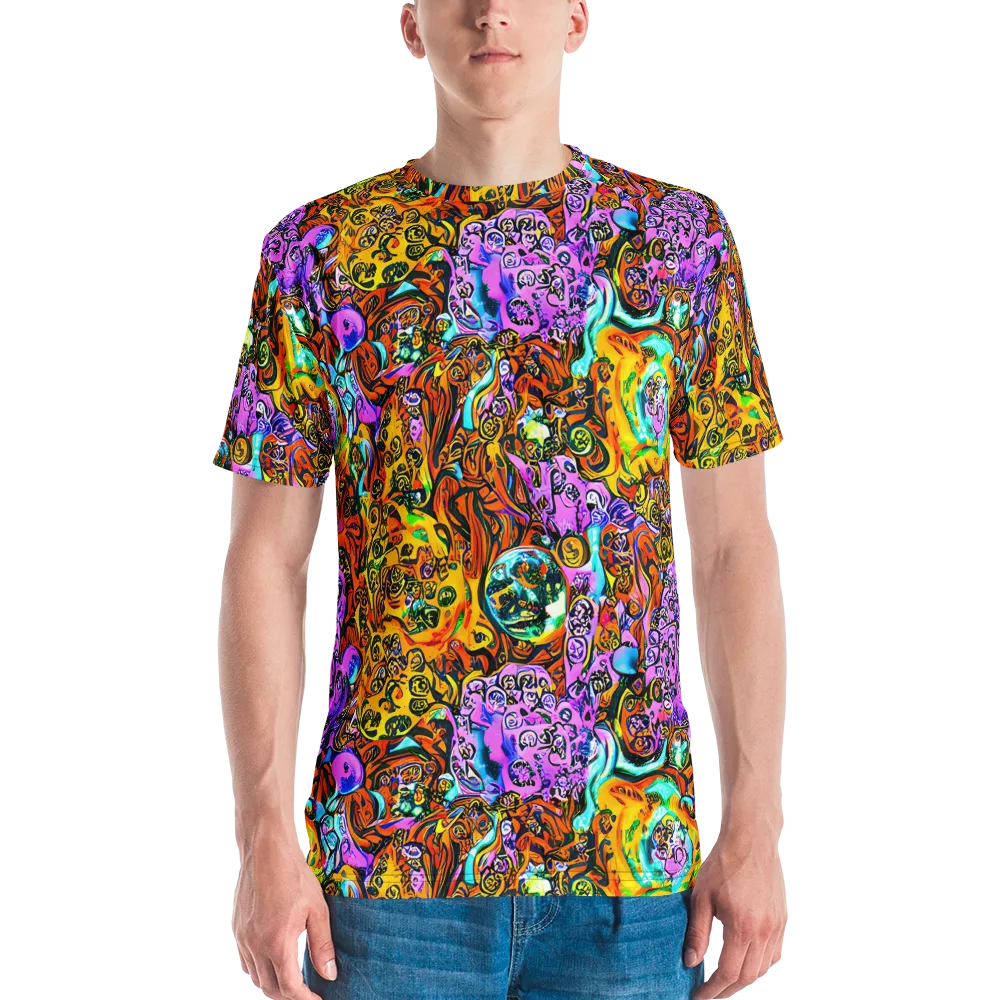 Orange Afterglow on Men's Crew Neck T-Shirt — Front