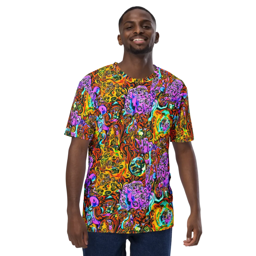 Orange Afterglow on Men's Crew Neck T-Shirt — Front