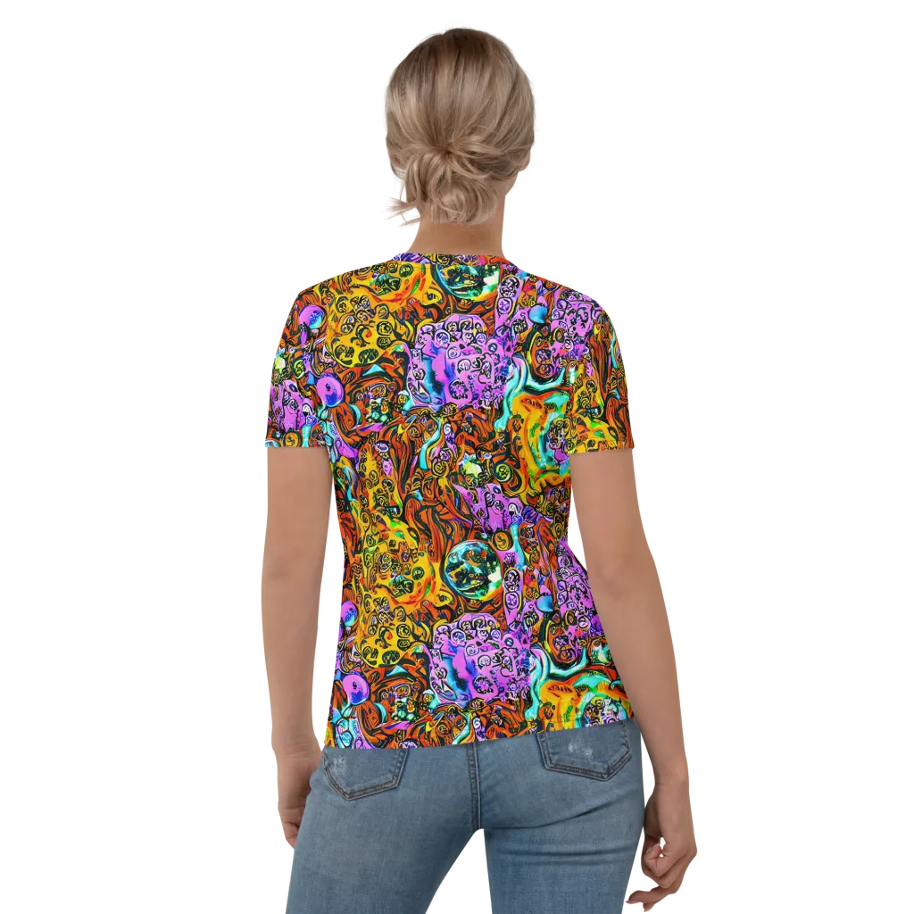 Orange Afterglow on Women's Crew Neck T-Shirt — Back